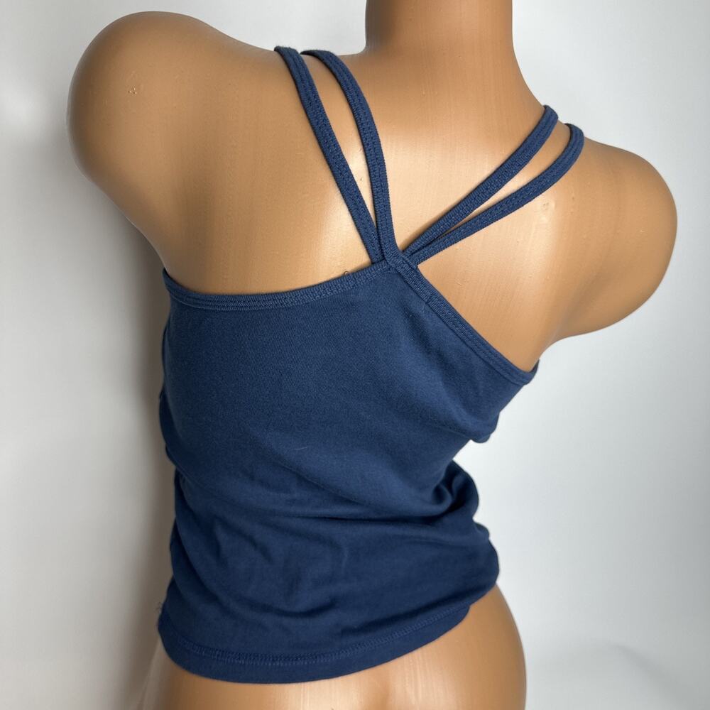 Vintage Abercrombie & Fitch Blue Tank Top Womens Medium Pink Moose Logo Y2K - Picture 3 of 9